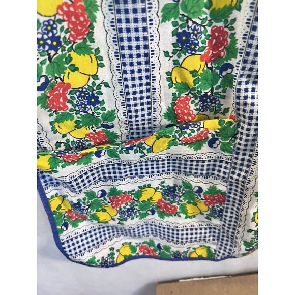 Vintage Fruit Design Smock Womens Artistic Creation Cotton Size Medium Pockets - Picture 7 of 9